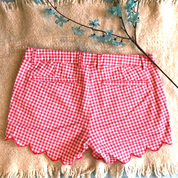 BeBop Scalloped Red & White Gingham Shorts (11) - Picture 2 of 7